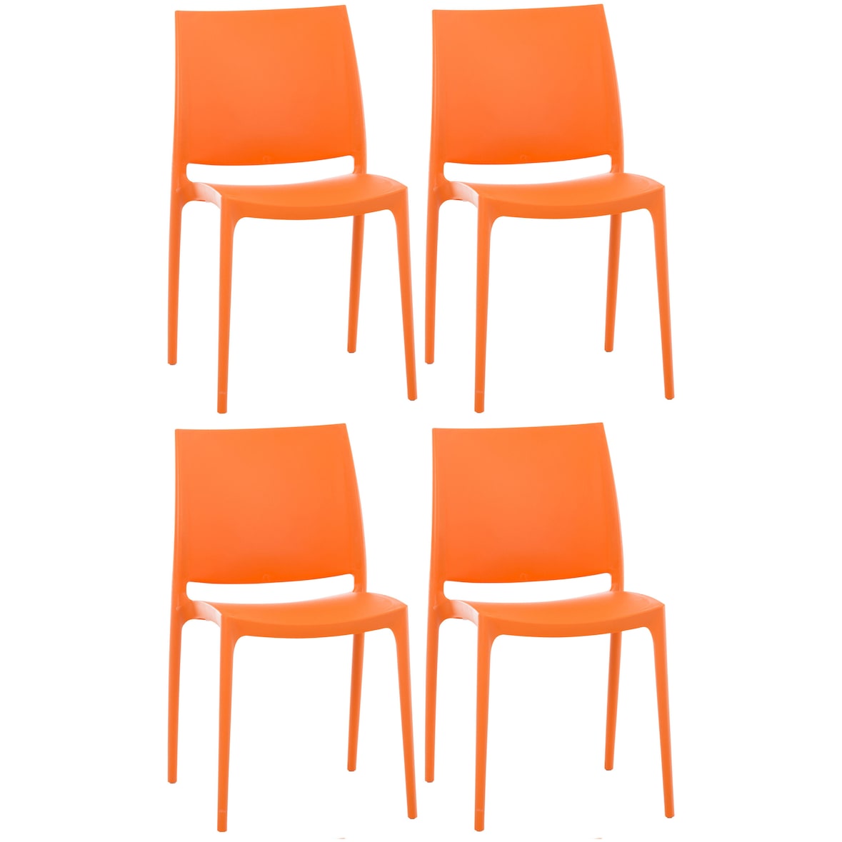 4er Set Stühle Maya orange