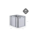 thumbnail of PROREGAL SuperSparSet 10x Eurobox NextGen Economy mit Scharnierdeckel & gelben Verschlüssen, Griffe zu, HxBxT 32x30x40cm, 30L, Eurobehälter, Box