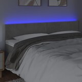 thumbnail of vidaXL LED Kopfteil Hellgrau 160x5x78/88 cm Samt