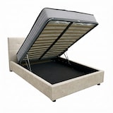 thumbnail of Letto contenitore piazza e mezza 120x190 cm con rete ortopedica a doghe, tessuto Enjoy, made in Italy - 02 Camel