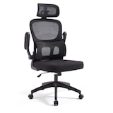 thumbnail of ZIK Cadeira de escritório ergonómica giratória em tecido com braços e apoio para a cabeça, apoio lombar, altura ajustável, direcional - preta