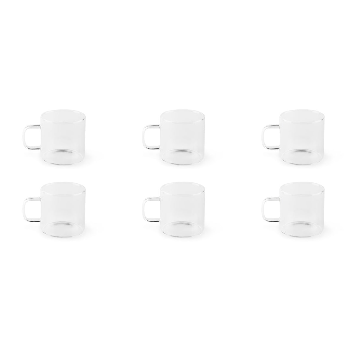 Excelsa set de 6 tasses à café Essential verre 14 cl transparent
