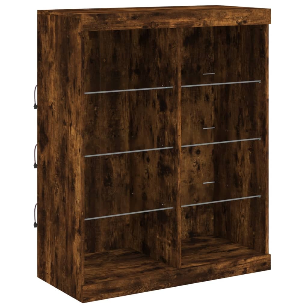 Helloshop26 - Credenza cassettiera armadio mobile contenitore organizer per cucina soggiorno salotto con luci LED 81 x 37 x 100 cm 02_0029893