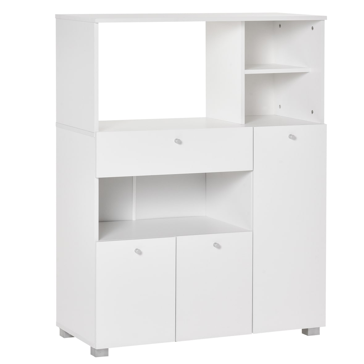 Aparador Auxiliar para Microondas Alacena Buffet de Cocina con 2 Armarios de Puertas 1 Cajón y Estantes de Almacenamiento 90x40x120 cm