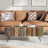 thumbnail of Mesa de centro madera maciza reciclada 100x50x38 cm