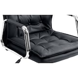 thumbnail of Chaise de bureau Sotira en cuir véritable Noir