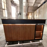 thumbnail of Bartresen, Empfangstheke in Holzoptik – Holzmaserungsdesign, geeignet für Bar, Restaurant & Café Braun 180x60x100cm【Hutaohei 180】