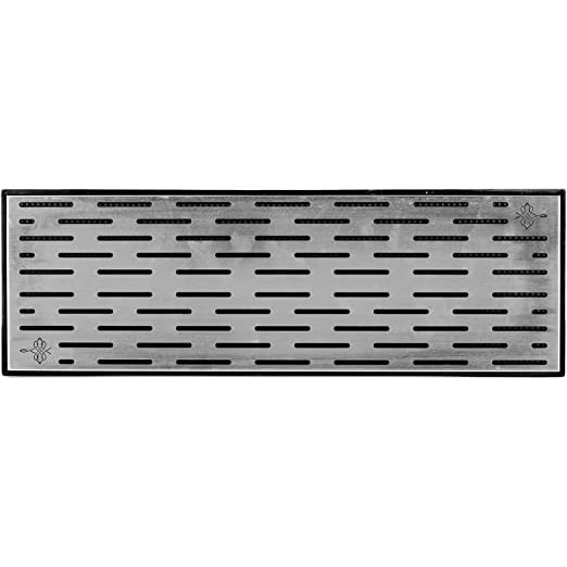 The Bars Tappeto porta bicchieri in gomma con griglia in acciaio inox cm 60x20 nero