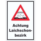 thumbnail of Achtung Laichschonbezirk Aufkleber A9 (37x52mm)
