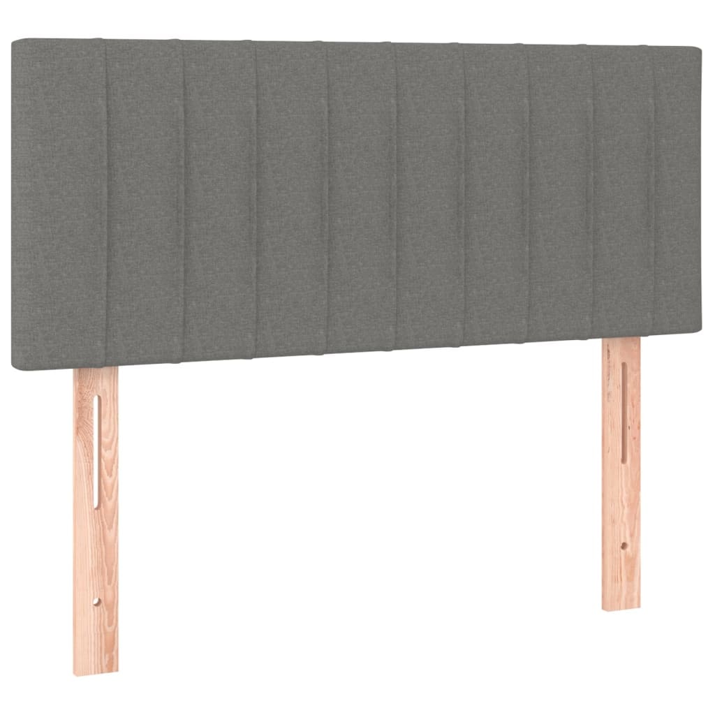 Décoshop26 - Kopfteil Schlafzimmeraccessoire Möbelstück 90 x 5 x 78/88 cm dunkelgrauer Stoff TDL0203166