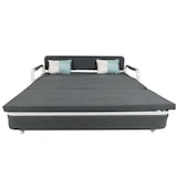 thumbnail of Schlafsofa HWC-M83, Schlafcouch Couch Sofa, Schlaffunktion Bettkasten Liegefläche, 190x185cm ~ Stoff/Textil dunkelgrau