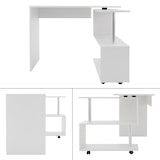 thumbnail of ML-Design Eckschreibtisch Weiß Hochglanz, 150x88x75 cm, L-Form Schreibtisch mit drehbarer Winkelkombination & 4 Rollen, Arbeitstisch für Home Office