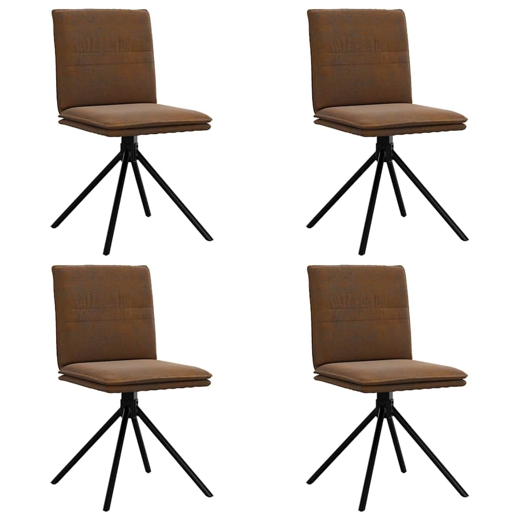 vidaXL Esszimmerstühle 4 Stk. Braun Kunstleder in Wildleder-Optik