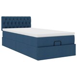 thumbnail of vidaXL Ottoman-Bett mit Matratze & LEDs Blau 90x200 cm Stoff