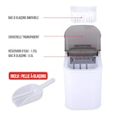 thumbnail of Máquina de Gelo 112W Ciclos de 9 Cubos de Gelo 10 a 12 min 2 Tamanhos ALPINA Tampa Transparente