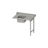 thumbnail of Stalgast Edelstahl Zulauftisch, Korbführung mit Gefälle, auf zwei Beinen, ein Becken 700x750x880 mm, Anbauseite rechts, verschweißt