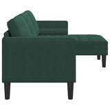 thumbnail of vidaXL Sofa 3-Sitzer mit Chaiselongue L-Form Dunkelgrün 160 cm Samt