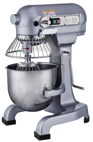 METRO PROFESSIONAL Mezcladora planetaria GPM1010, aluminio fundido / acero inoxidable, 46 x 39 x 61 cm, 10 L, 3 velocidades, 550W-230V, plateada