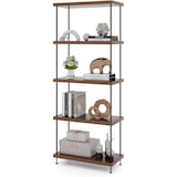thumbnail of COSTWAY Vrijstaande Kast, Boekenkast met Metalen Frame, Industriële Opbergplank, Opbergrek, Walnoot voor Slaapkamer