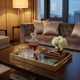 thumbnail of IvoQ Luxe Marmerlook Dienblad met Goudkleurige Handgrepen - Marmeren Ontwerp - Stijlvol en Praktisch