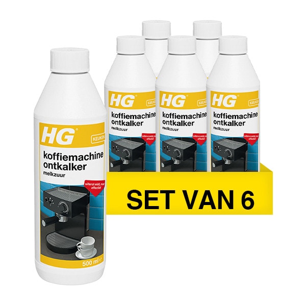 hg koffiemachine ontkalker melkzuur 6x500ml