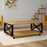 thumbnail of WellHome - Mesa lateral Aglomerado revestido a melamina na cor Castanho Pinho 98x60x33,6cm