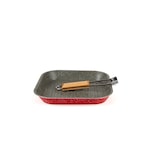 thumbnail of Excelsa plancha Grill 26x26 cm con mango de madera plegable de aluminio antiadherente efecto piedra