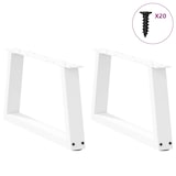 thumbnail of Helloshop26 - Set aus 2 V-förmigen Couchtischbeinen 50 x 30-31,3 cm mit vorgebohrten Löchern und verstellbaren Gleitern aus weißem 02_0056825