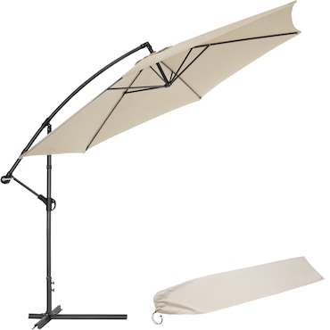 tectake Chapéu de sol CICCIO Ø 350 cm com capa protetora  Bege