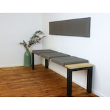 thumbnail of Lycce Bankauflage TAUPE Klemmkissen Sitzkissen zum fest klemmen mit 2 Leisten 37cm Klemmtiefe Kunstleder 100.000 Scheuertouren