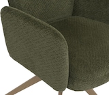 thumbnail of 2er-Set Esszimmerstuhl HWC-N11, Stuhl, drehbar Auto-Return Stoff Bouclé 350g/m² Öko-Tex ~ grün, Beine Holz-Optik