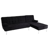 thumbnail of Schlafsofa HWC-K22, Couch Ecksofa Sofa, Liegefläche links/rechts Schlaffunktion 236cm ~ Samt schwarz