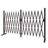 thumbnail of Absperrgitter HWC-B34, Zaun Schutzgitter Scherengitter Trenngitter, Alu ausziehbar braun ~ Höhe 103cm, Breite 52-400cm