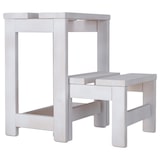 thumbnail of WellHome - Taburete escalera 2 peldaños fabricado en madera-acabado en blanco 32x23x40 cm