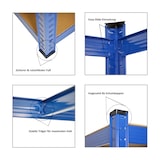 thumbnail of PROREGAL Mega Deal 3x étagère robuste ODIN | HxLxP 180x90x60cm | Charge du compartiment 175kg | Bleu | étagère de garage étagère de cave