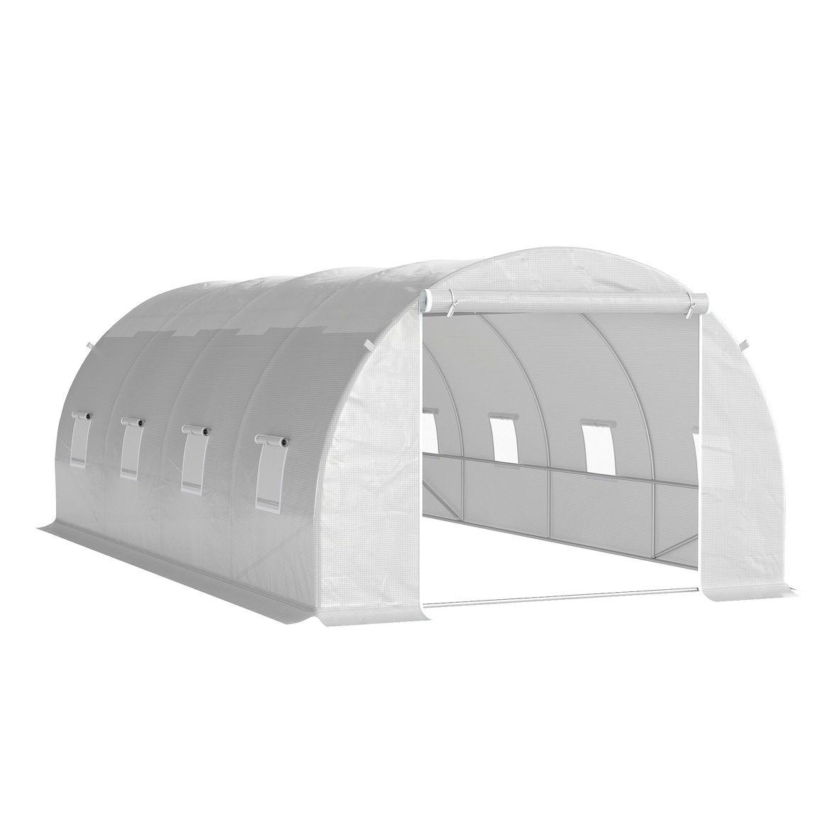 Invernadero de Túnel 6x3x2m Invernadero de Terraza con 8 Ventanas Cubierta de Polietileno 140 g/m² y Estructura de Acero para Cultivo Plantas Verduras