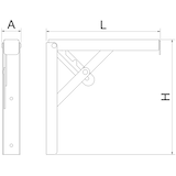 thumbnail of Cartela abatible inox para estantes murales 300x23x165 mm. Fabricante: Fricosmos. Referencia: 421254