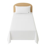 thumbnail of Benetton - Conjunto de cama de solteiro de 3 peças: lençol plano (160x290cm), lençol justo (90x200cm), 1 fronha (50x80cm) 100% algodão branco