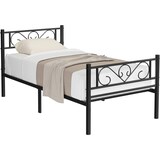 thumbnail of Bettgestell Bettrahmen aus Metall, passend für 90 x 190 cm Matratze, Gästebett, hochwertige Stützbalken, für Erwachsene, schwarz