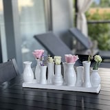 thumbnail of Jinfa Deko Blumenvasen Set aus 10 Vasen in weiß auf einem Tablett