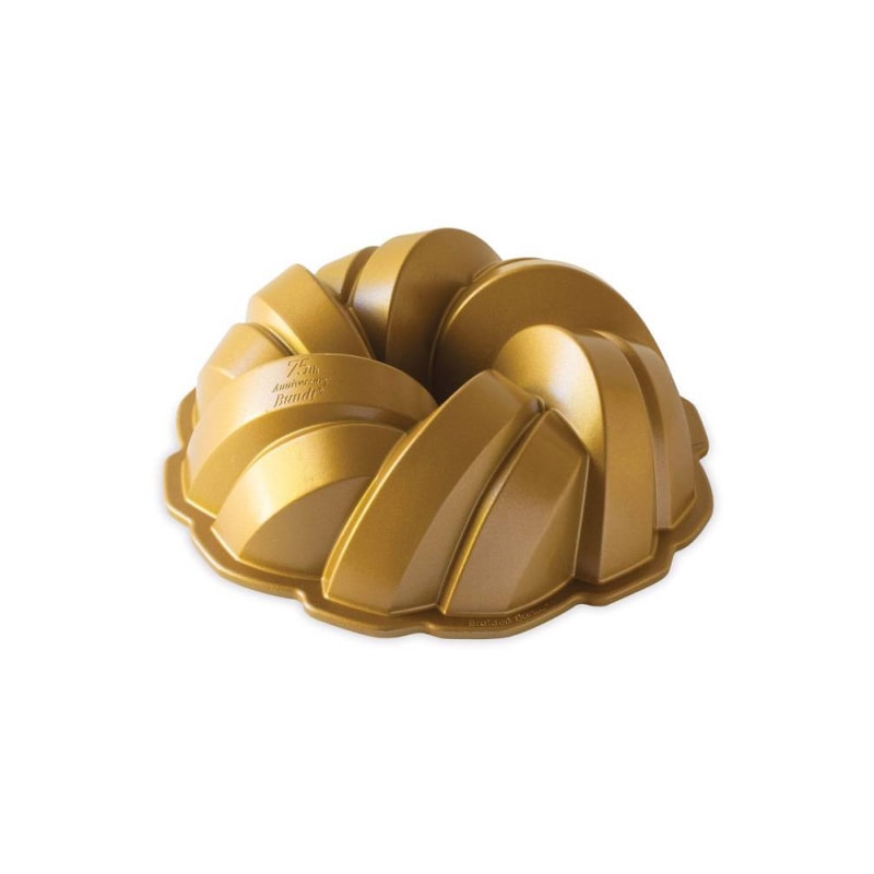 Nordic Ware – Bundt-Kuchenform „75th Anniversary Braided“ aus Aluminiumdruckguss – Gold