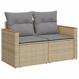 thumbnail of vidaXL 13-tlg. Garten-Sofagarnitur mit Kissen Beige Poly Rattan