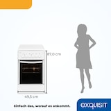 thumbnail of Exquisit EH 10.3 F2 Elektro-Standherd | Ober-/Unterhitze, |Backofen-Volumen: 51 l | EEK:  A |Weiß