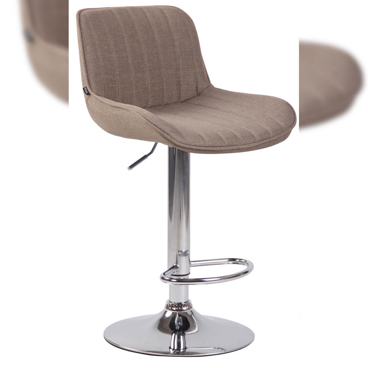 CLP Barhocker Lentini Stoff taupe/chrom