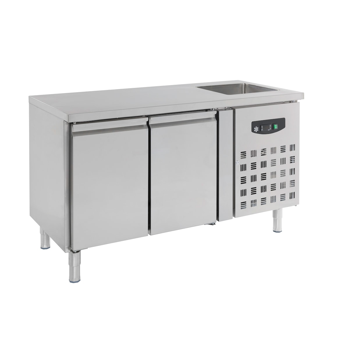 Gekühlte Werkbank | Spüle | 258L | 2 Türen (1/1 GN) | -2°C/+8°C | Forciert | 0.35kW | 1510x700x860(h)mm.