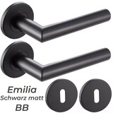 thumbnail of Türgriff SCHWARZ Türgarnitur Türdrücker Türbeschlag Türklinke Innentür Bad WC EMILY BB Garnitur-SET