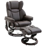 thumbnail of Relaxsessel aus Stahl in Braun mit Fußhocker, Massagefunktion und 145° Liegefunktion