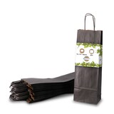 thumbnail of BIOZOYG 50 Stück Geschenktaschen schwarz Flaschentaschen für Weinflaschen Weinbeutel aus Kraftpapier umweltfreundliche Weintüten aus Kraftpapier