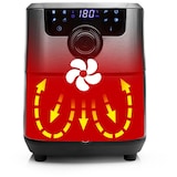 thumbnail of Princess 182037 Smarte Heißluftfritteuse 4,5 Liter, Edelstahl, Digitales Touch-Display, 8 Programme, Timer, App-bedienbar, 1500 W, Silber/Schwarz