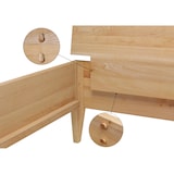 thumbnail of Metallfreies Doppelbett aus Buchenholz konische Füße 180x200 mit wählbaren Zubehör V-60.94-18 Rollrost inkl.